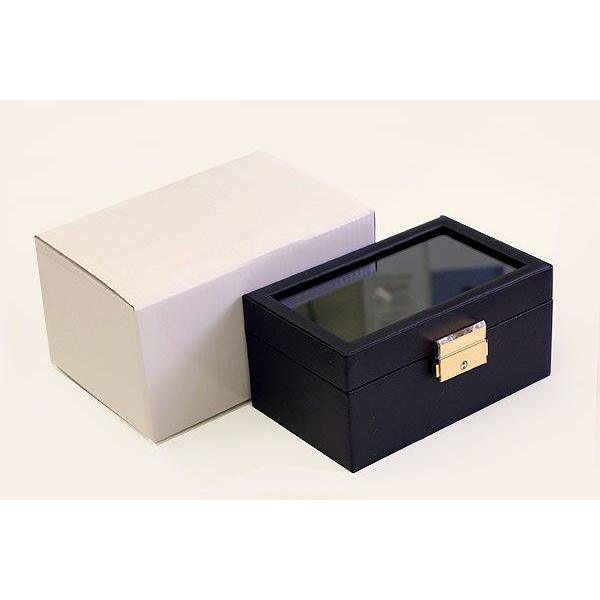 時計入れ 時計2本×リング 高級感 オシャレ 腕時計ケース コレクションケース 収納ケース 収納ボックス ジュエリーボックス 片づける 箱 ブラック 黒色 指輪入れ